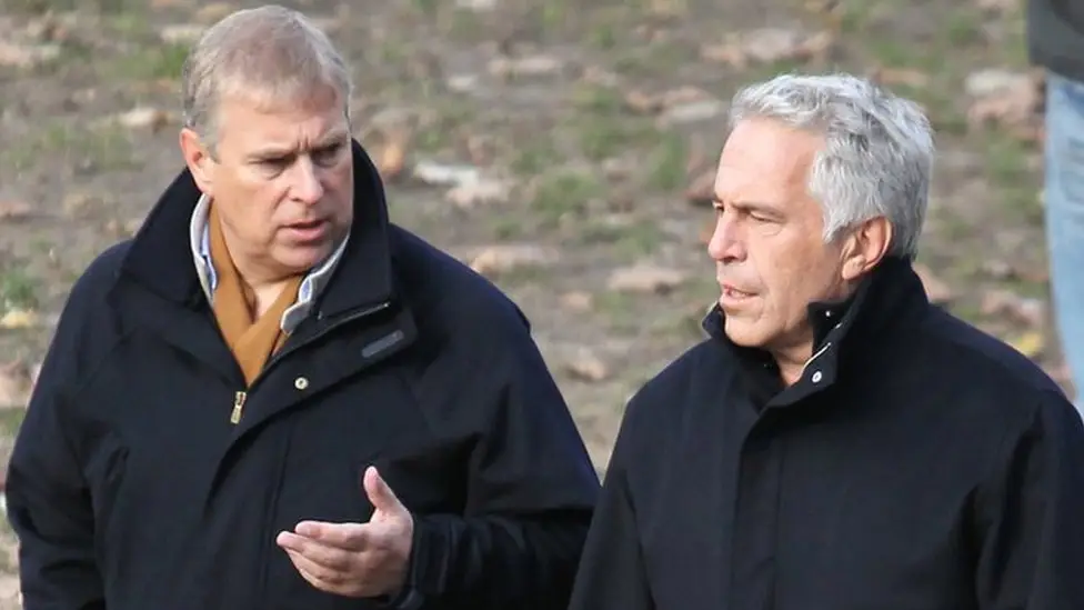 PrinceAndrew and Jeffery Epstein walking in central park New York